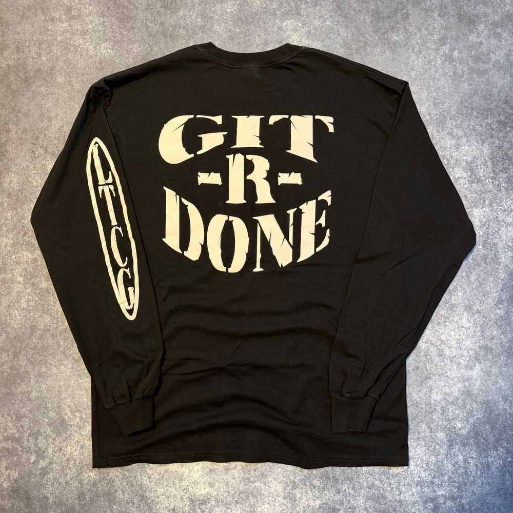 Vintage Larry‎ The Cable Guy Git-R-Done Mens XL Long Sleeve T-Shirt Black Comedy